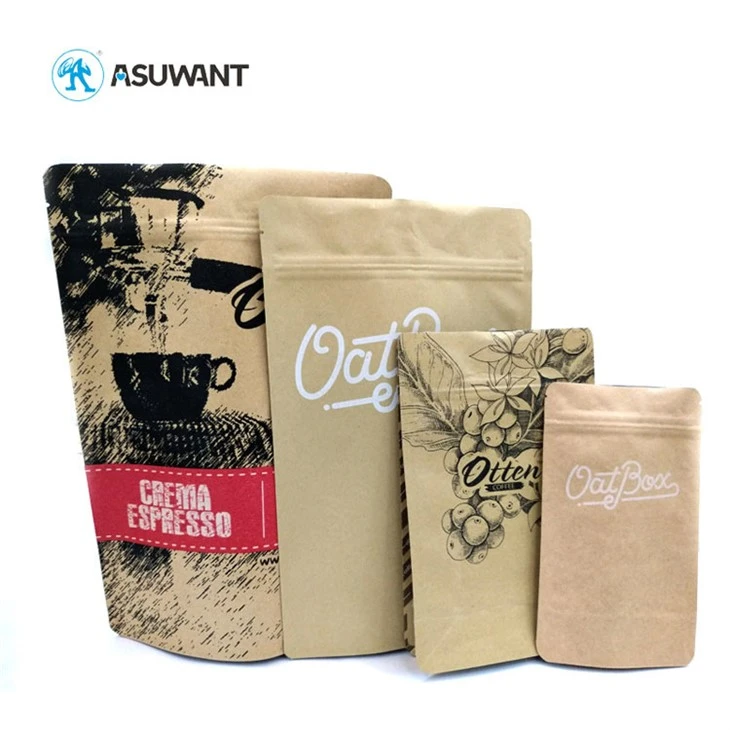 320g Kraft Paper Food Packing Bags For Nutrient Blueberry Redbean Oatmeal