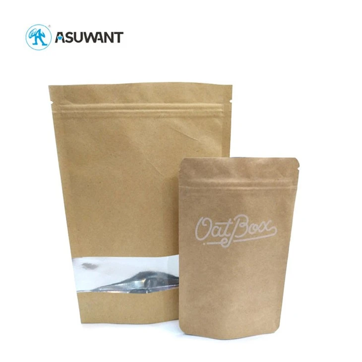 320g Kraft Paper Food Packing Bags For Nutrient Blueberry Redbean Oatmeal
